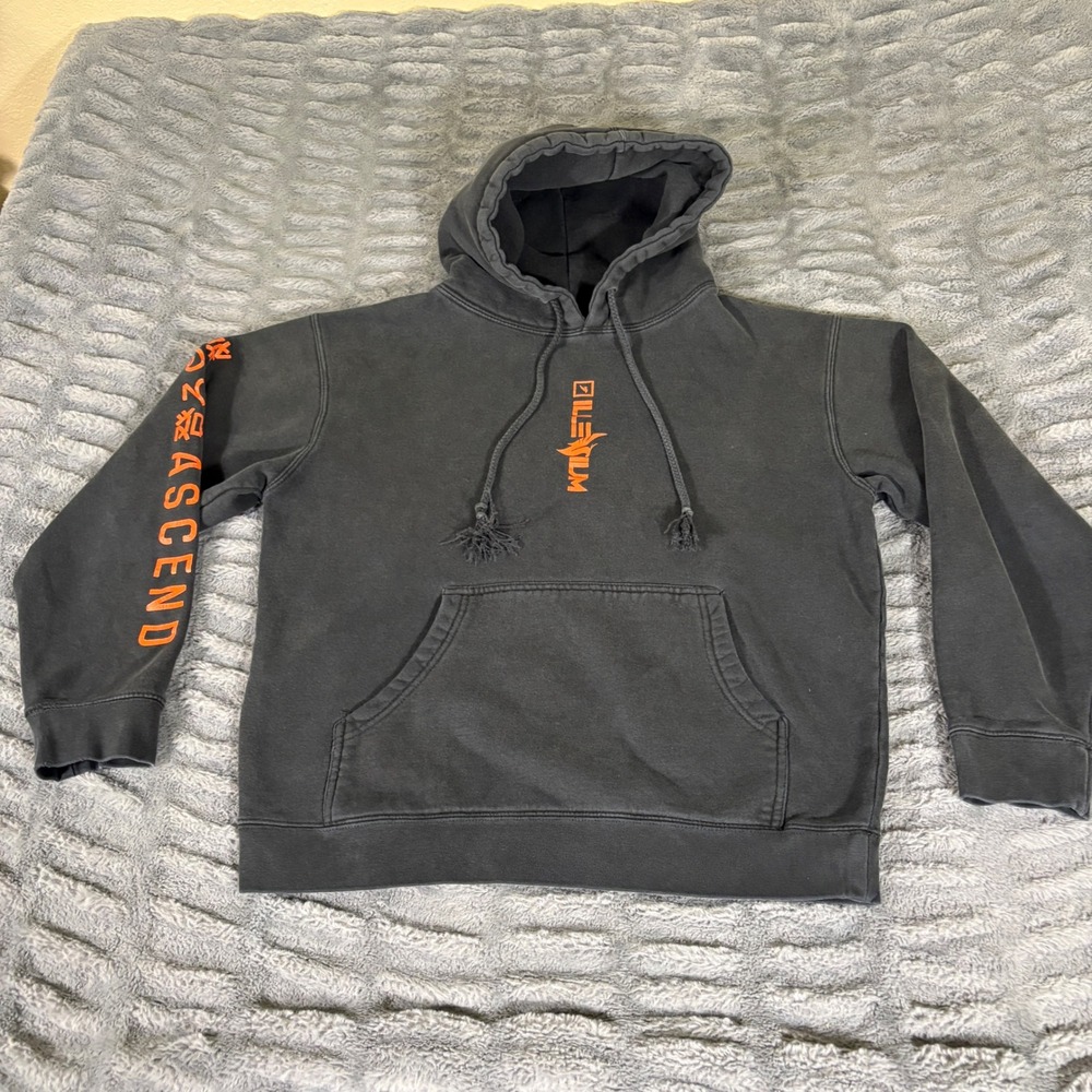 Illenium Ascend Album Tour Hoodie Black Orange Graphic Mens Small EDM Rave Merch